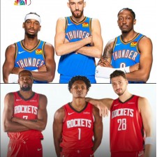 Lors du match d'ouverture de la NBA, le Thunder est revenu au score pour vaincre les Rockets 125-124.